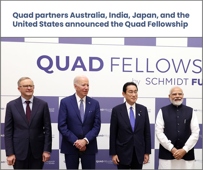 QUAD Fellowships, India, USA, Japan, Australia